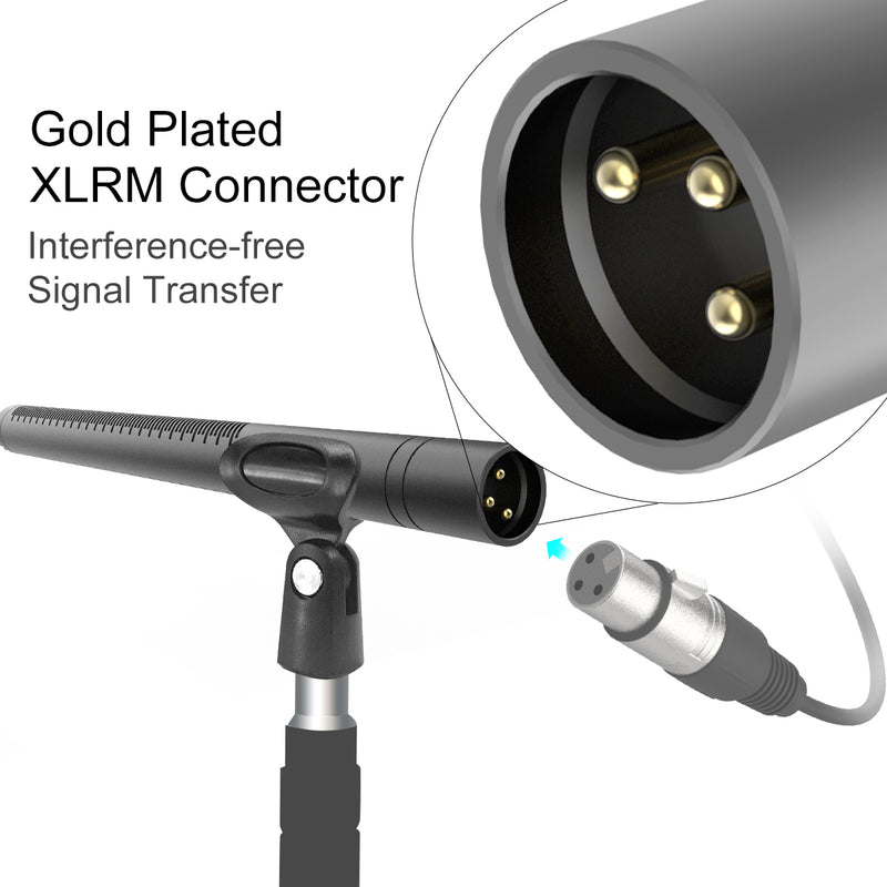 SYNCO Mic D2 – Hypercardioid Shotgun Microphone with Brass Body & XLR Output