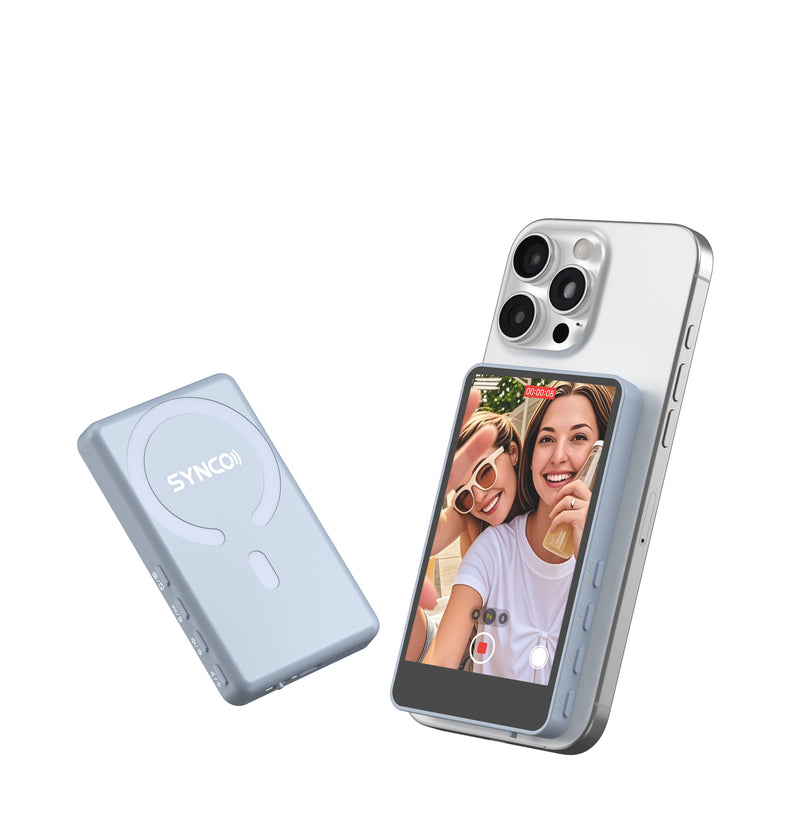 SYNCO XView M4 – Flip-Up Wireless Selfie Monitor with MagSafe Mount & Bluetooth Remote