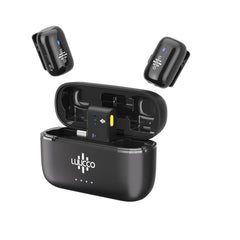 LUUCCO MiniPods-K2 – Ultra-Compact Wireless Microphone System (USB-C with Lightning Adapter, 6g, 100m Range)