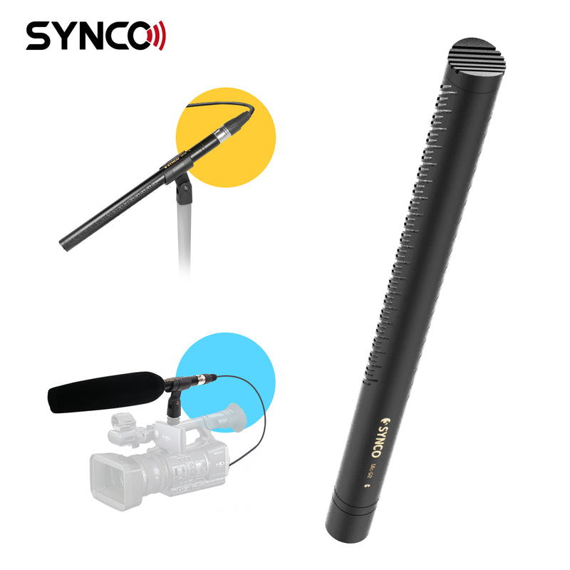 SYNCO Mic D2 – Hypercardioid Shotgun Microphone with Brass Body & XLR Output