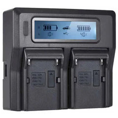 V-Gear VG-CHG9702 Dual NP-F Battery Charger – Professional 2-Channel LCD Charger for Sony NP-F Series (Batteries Sold Separately)
