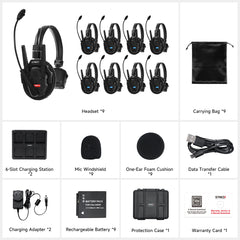 SYNCO Xtalk Xpro – Professional Wireless Intercom Headset System with Boost Mode & Multi-Group Function (Available in 1-9 Headsets)