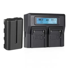 V-Gear VG-TWIN570 – Dual NP-F570 Battery Kit with 2-Channel Smart Charger (2 x 3500mAh Batteries)